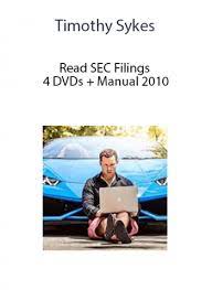 Read SEC Filings - 4 DVDs + Manual 2010 by Timothy Sykes