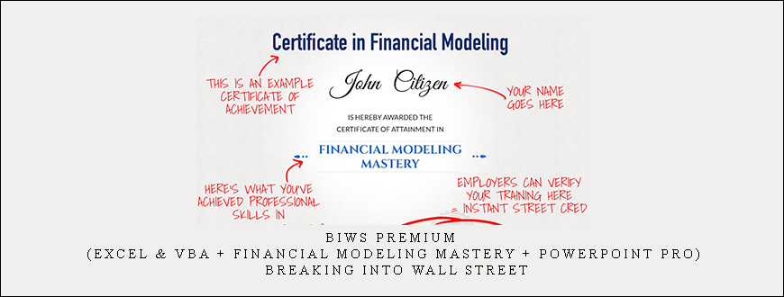 BIWS Premium (Excel & VBA + Financial Modeling Mastery + PowerPoint Pro) – Breaking Into Wall Street