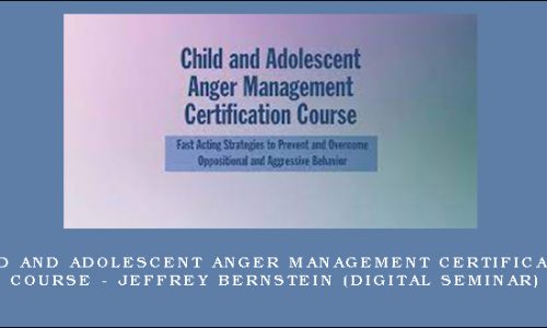 Child and Adolescent Anger Management Certification Course – JEFFREY BERNSTEIN (Digital Seminar) [in stock]
