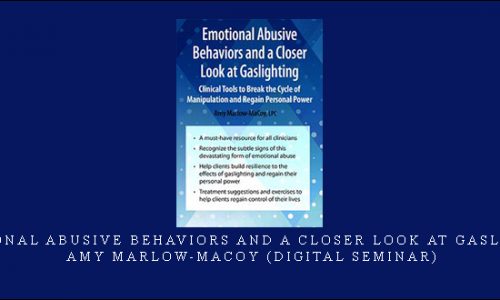 Emotional Abusive Behaviors and A Closer Look at Gaslighting – Amy Marlow-MaCoy (Digital Seminar) [in stock]