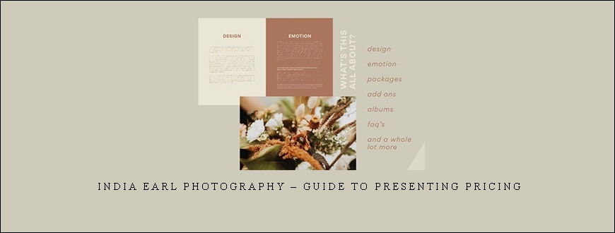 India Earl Photography – Guide to Presenting Pricing