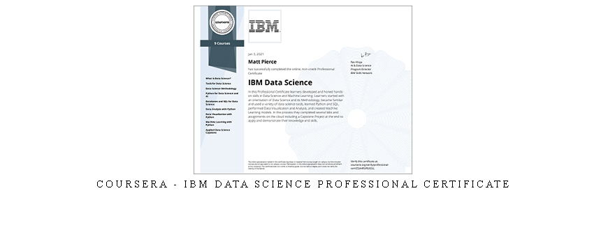 Coursera – IBM Data Science Professional Certificate