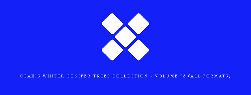CGAxis Winter Conifer Trees Collection – Volume 98 (All formats)