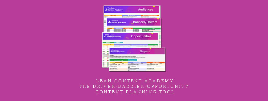 Lean Content Academy – The Driver-Barrier-Opportunity Content Planning Tool