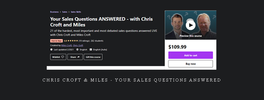 Chris Croft & Miles – Your Sales Questions ANSWERED