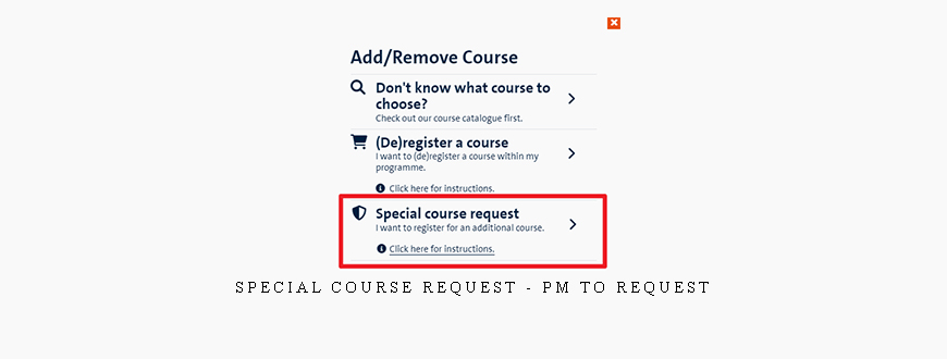 Special Course Request – PM to request